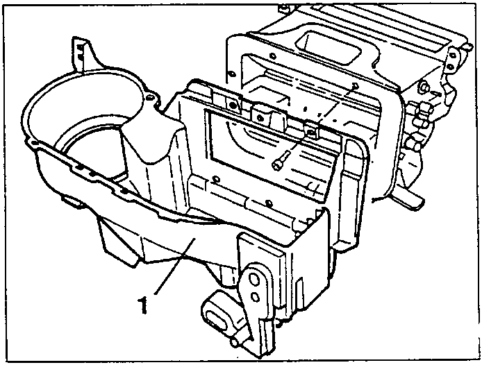 Heater lower half box (1) being removed