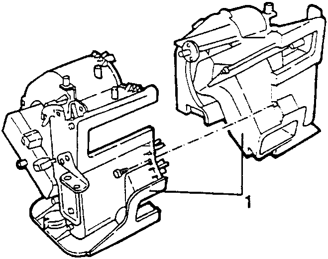 The two half boxes of the unit (1) separated