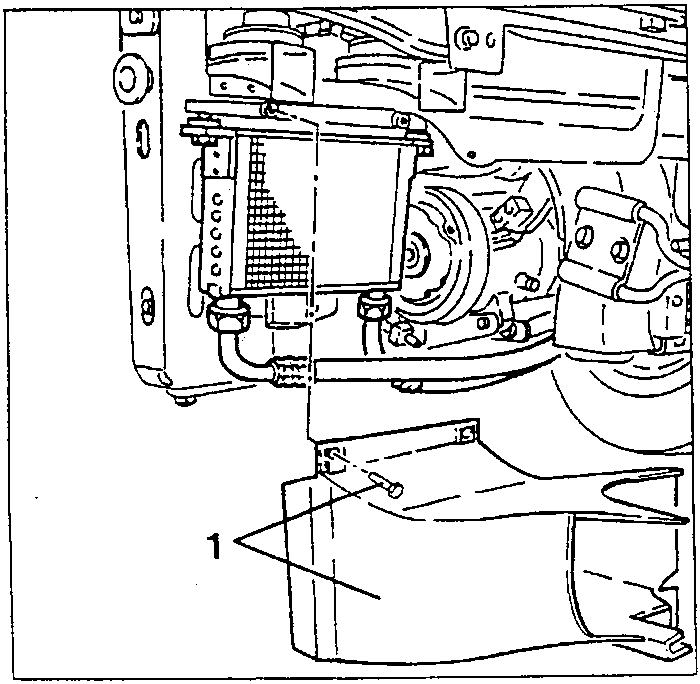 Fastening screws of the air ducting system below the engine oil radiator