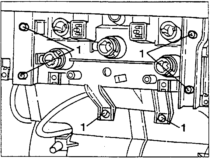 Fastening screws of the heating and ventilation controls