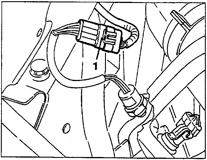 Electrical connection of the three-level pressure switch, marked 1