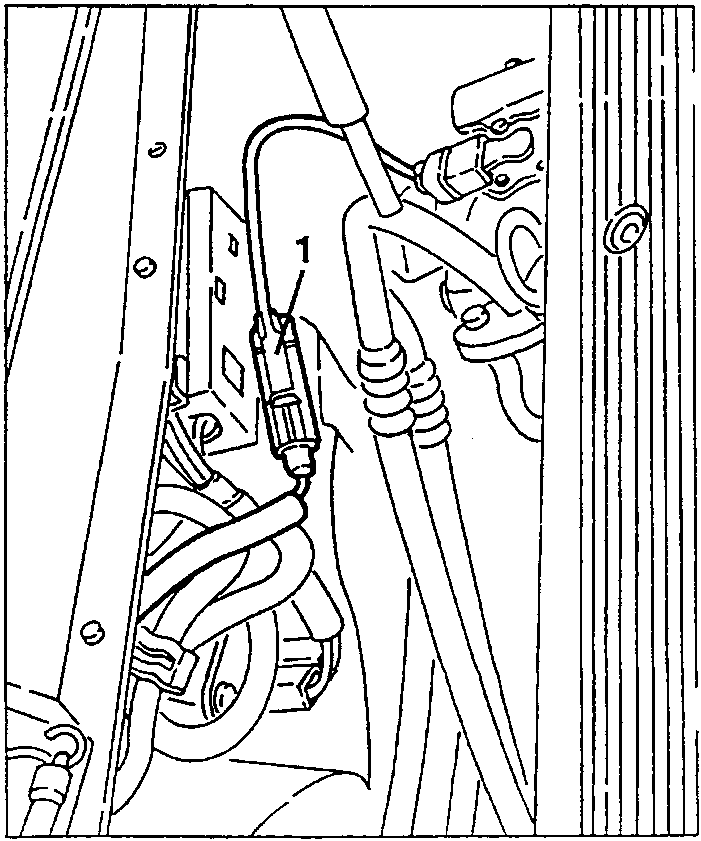 Electrical connection of the compressor, marked 1