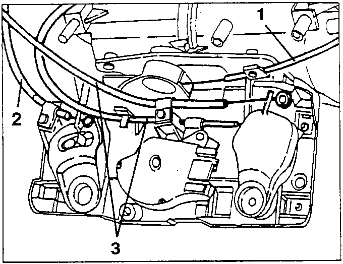 Manually controlled heating unit with control cables marked 1, 2 and 3
