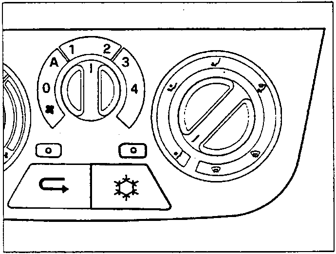 Climate control panel showing the compressor button