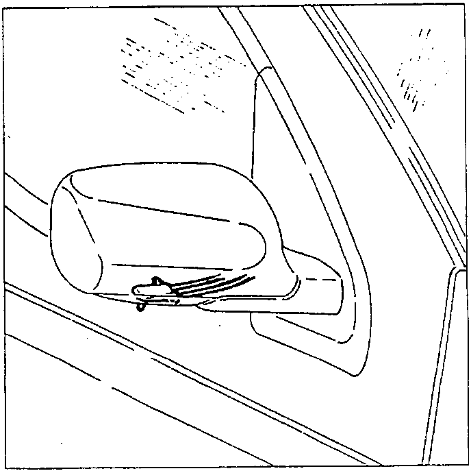 The right wing mirror with the outside air temperature sensor