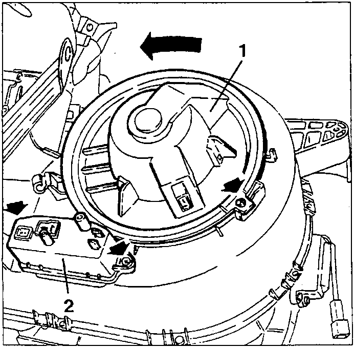 Fan (1) and electronic fan speed regulator (2)