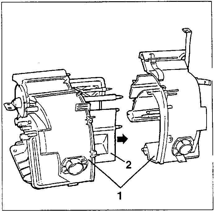 Right and left half boxes of the heater distributor unit, mixing port (2)