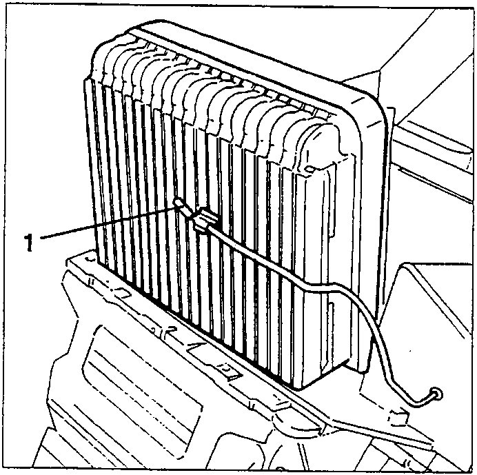 Evaporator with the antifrost sensor, item 1