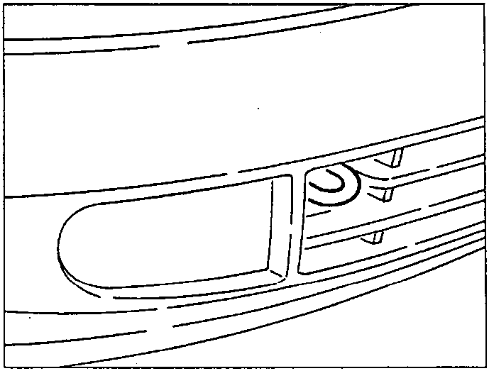 Rear towing ring cover in the rear bumper