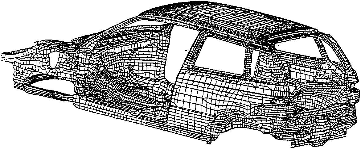 Finite element mesh model of the car body