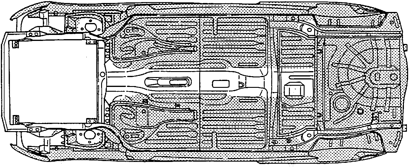 Underside of the body showing the areas with PVC protective coating