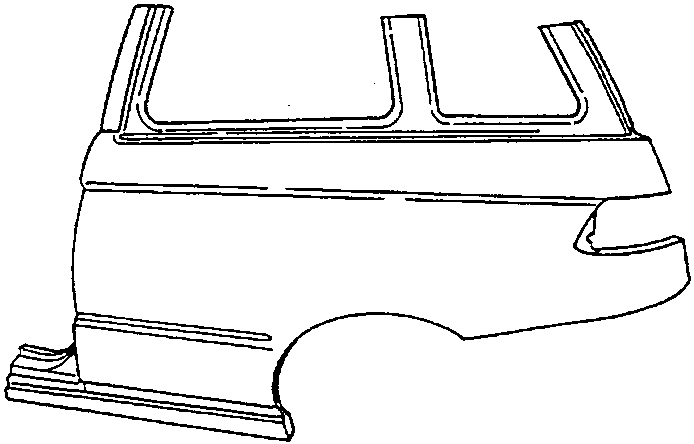 Side panel of the car body (rear wing and sill)