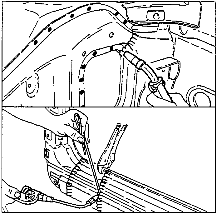 Continuous MIG welding of seams on a body panel
