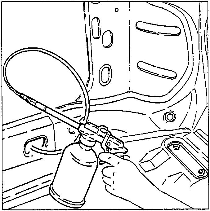 Applying rust inhibitor with a spray can