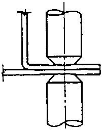 Diagram showing electrode tip positioned over metal surface.