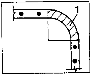 Diagram showing angular surface exempt from welding with callout 1
