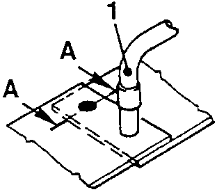 Blowtorch and welding point diagram