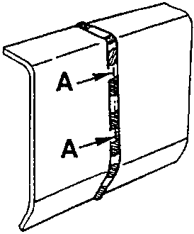 Part of the seam-weld to be flushed