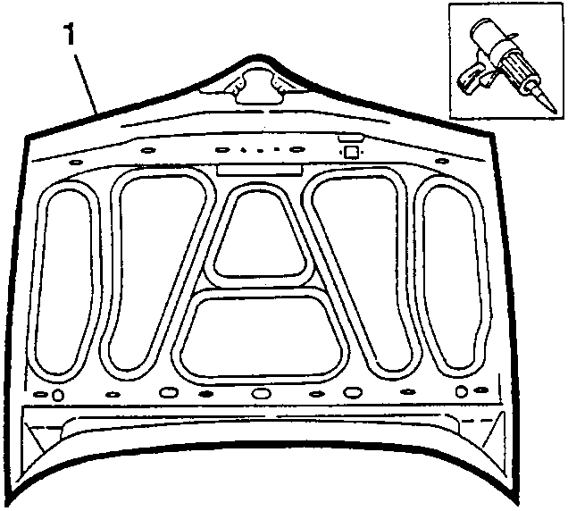 Bonnet with sealant applicator shown near the inner edge.