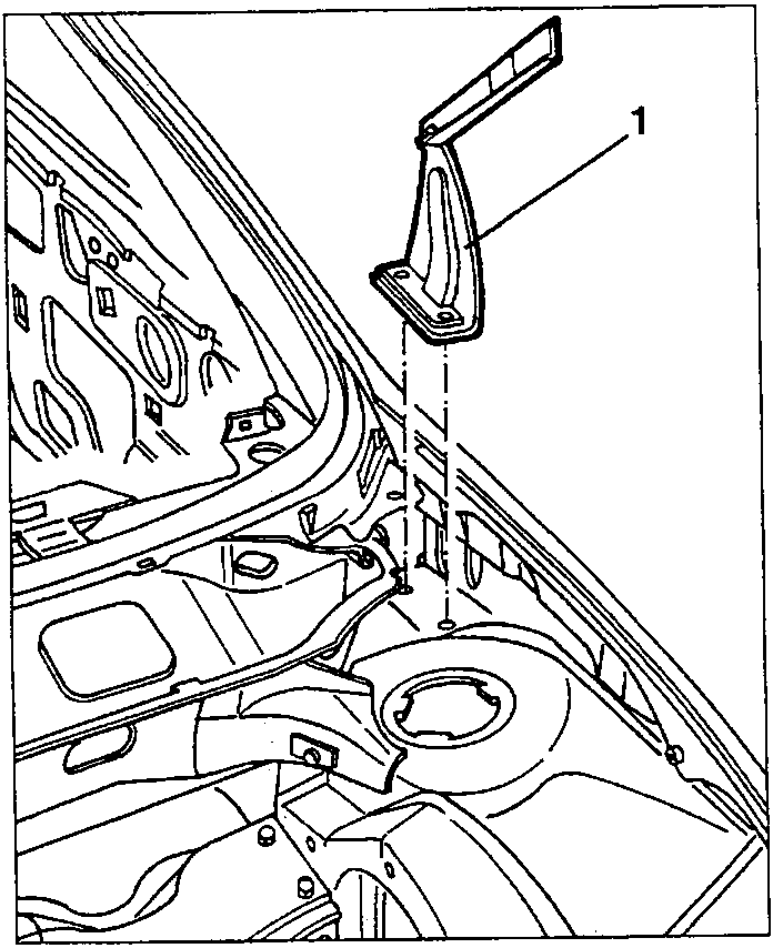 Removing the bonnet hinge (1) from the body