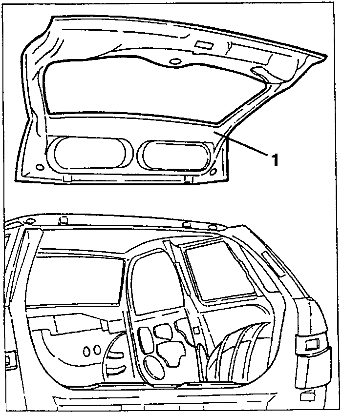 Boot (1) and the rear of the car with the boot removed