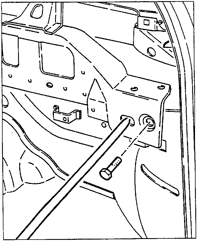 Centering pin of the crossmember and its slot