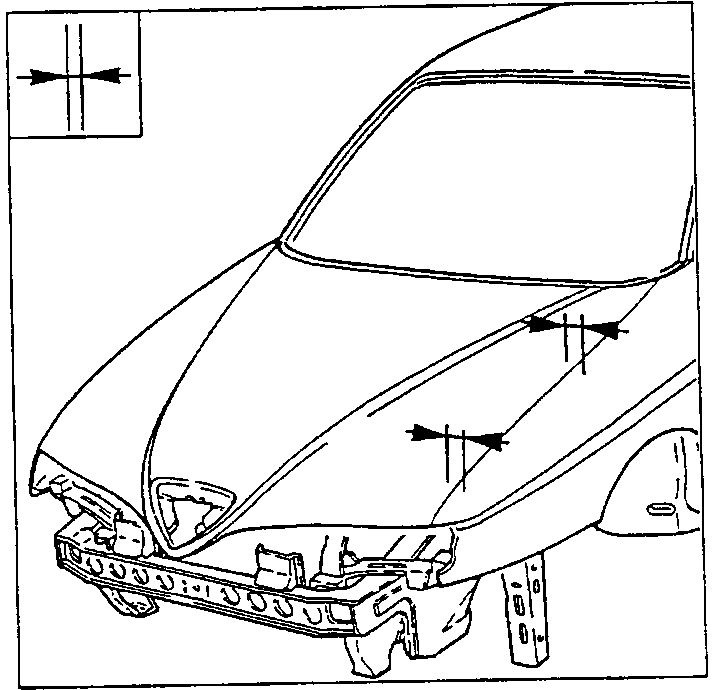 Gaps between the bonnet and wing to be checked