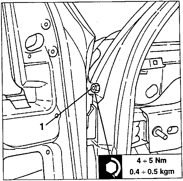 Nut (1) securing the wing to the side panel