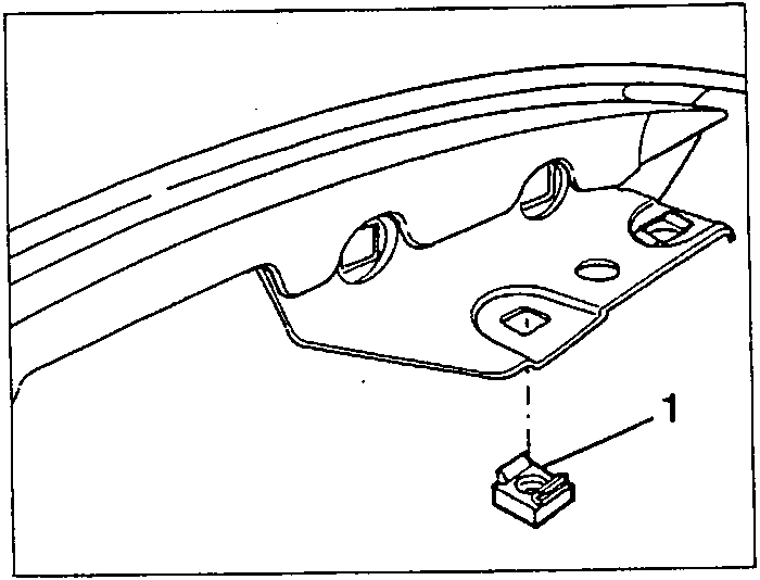 Nut (1) on the wing mounting panel