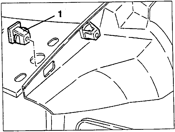 Block (1) on the wing mounting panel