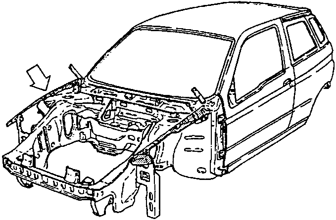 Car body with the upper panel area indicated