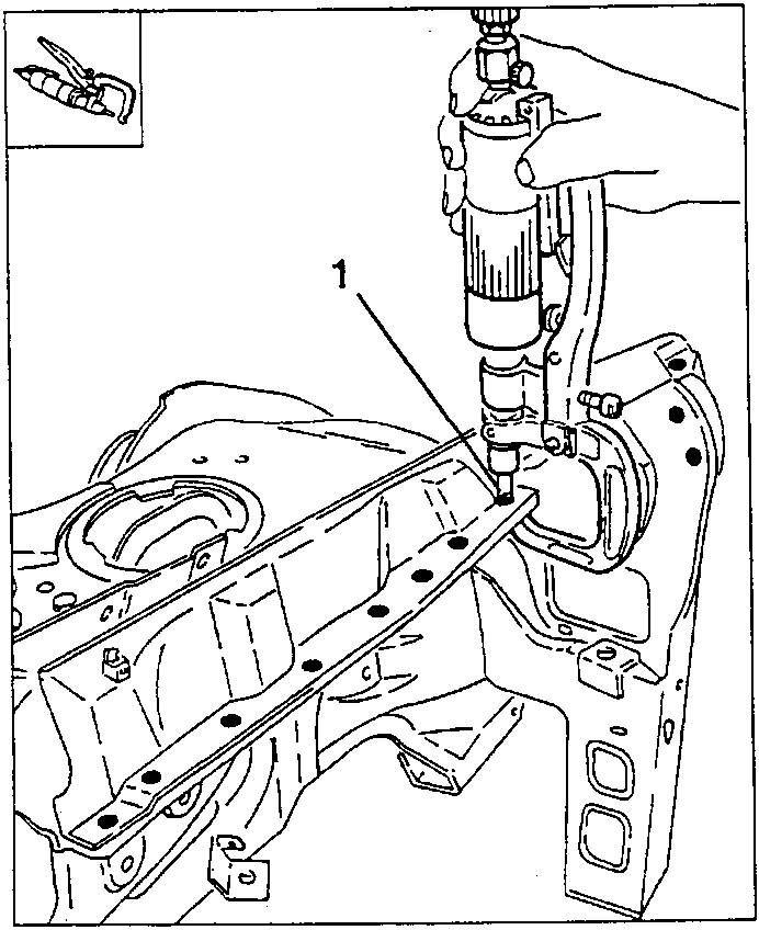 Removing the welding points (1) with a chamfering machine