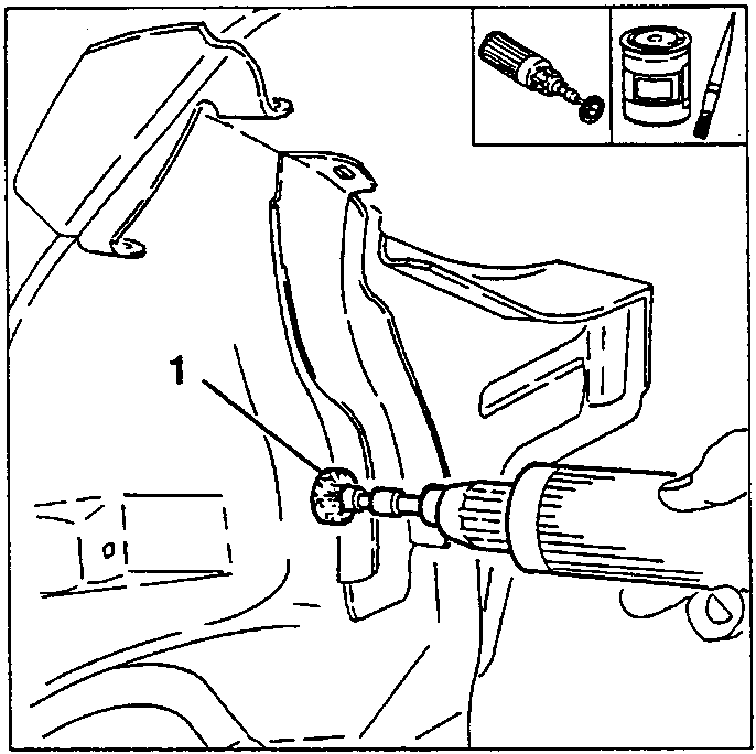 Cleaning the areas (1) to be welded with a rotating brush