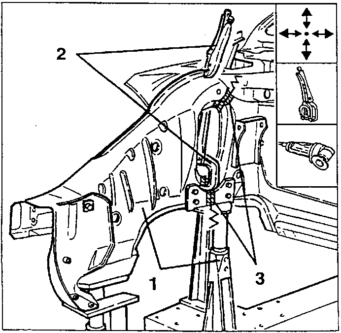 Illustration showing positioning of side panel with jig and clamps