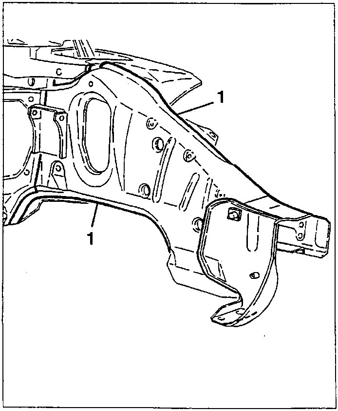 Sealant applied along the joints of the side panel, position 1