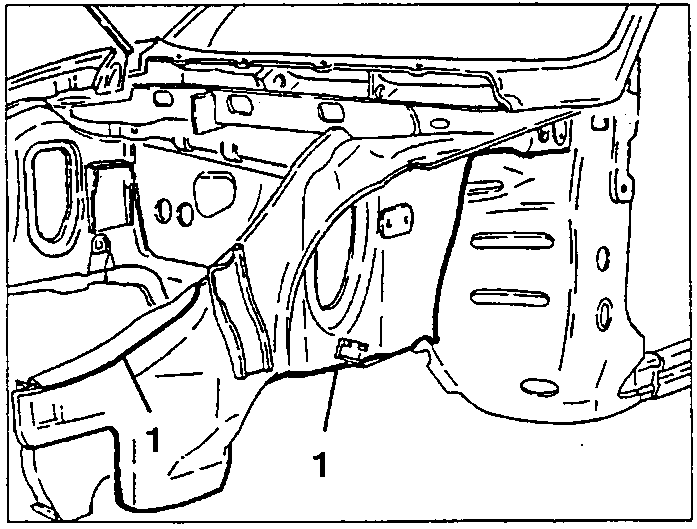 Sealed joints of the side panel, positions 1