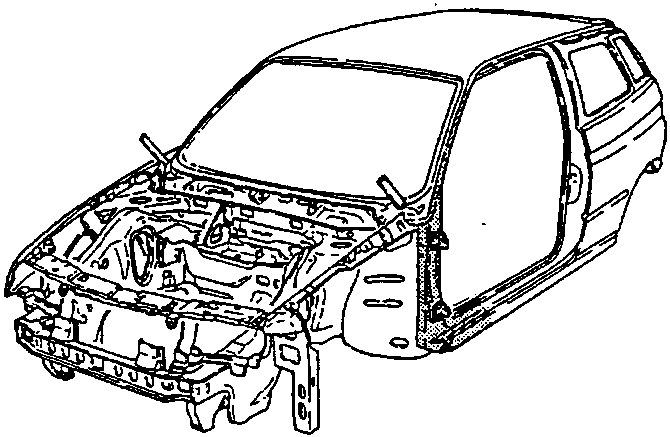 Car body with the front pillar area highlighted