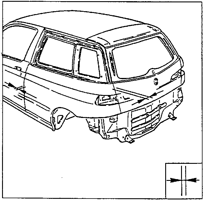 Rear view of vehicle showing temporary installation of rear wing