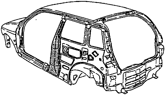 Central pillar with rear wing removed, showing the vehicle's body structure without the rear wing.