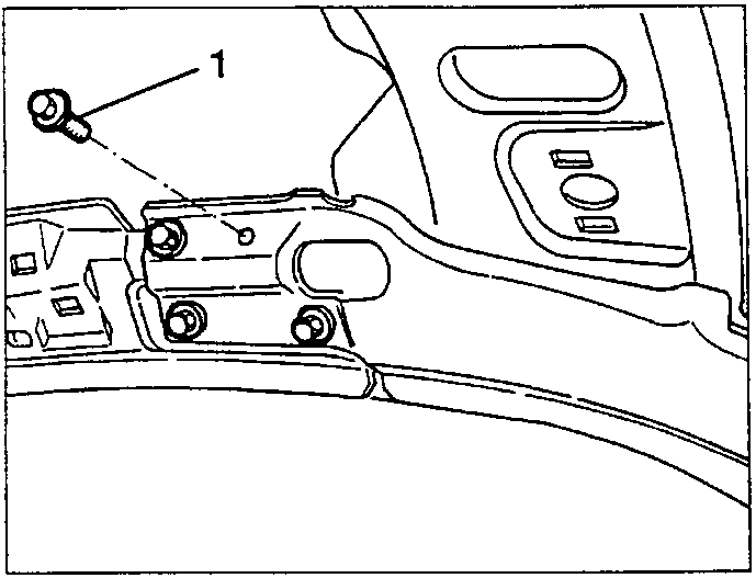 Screw 1 securing the inner frame to the front windscreen frame