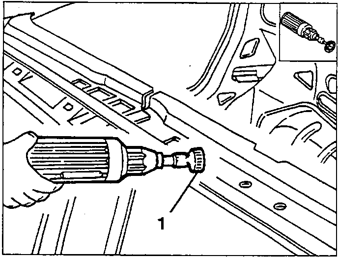Cleaning the roof panel edge with a rotating brush (1)