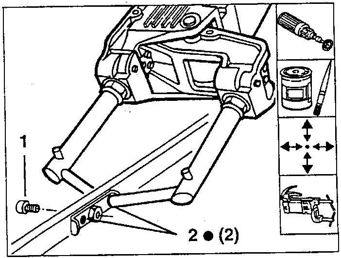 Roof-rack bracket with attachment pin 1 and spot welds 2 (2)