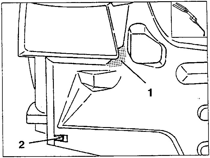 Braze welds 1 and clinch tab 2 to be opened