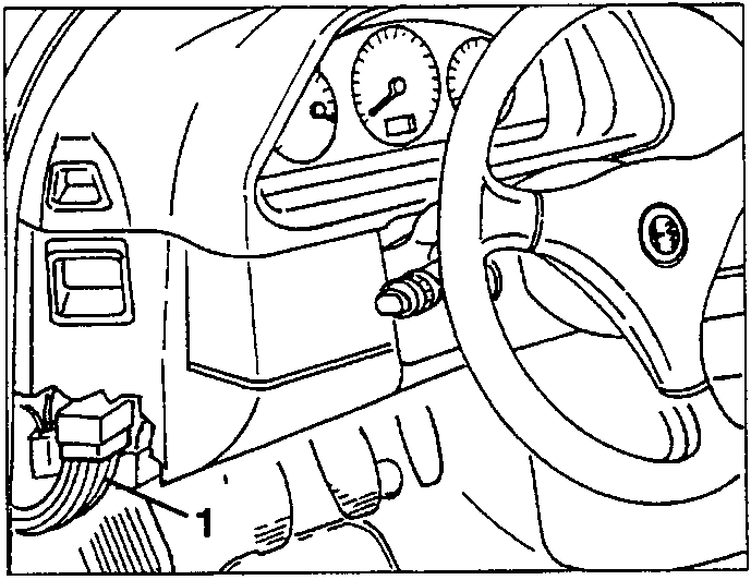 Electrical connection 1 of the door wiring under the dashboard trim