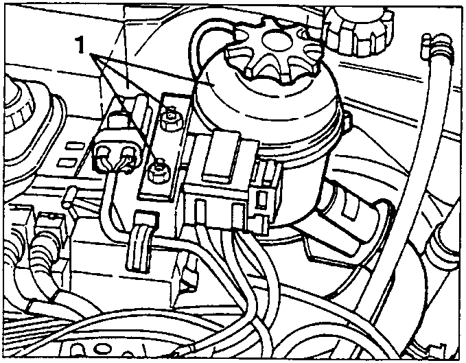Power steering tank with fastening nuts 1