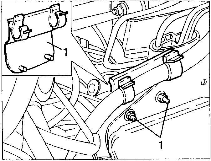 Cable support bracket on battery support