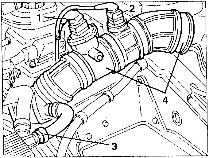 Brake-clutch reservoir with air-flow meter, intake sensor, and corrugated sleeve