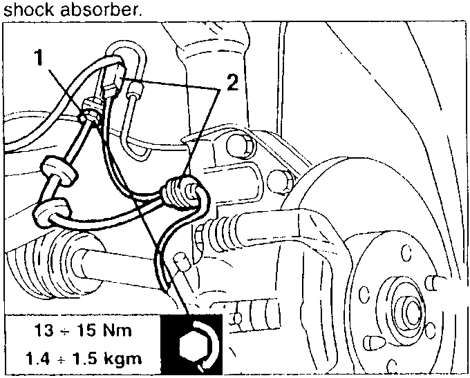 Brake caliper with hoses and sensor