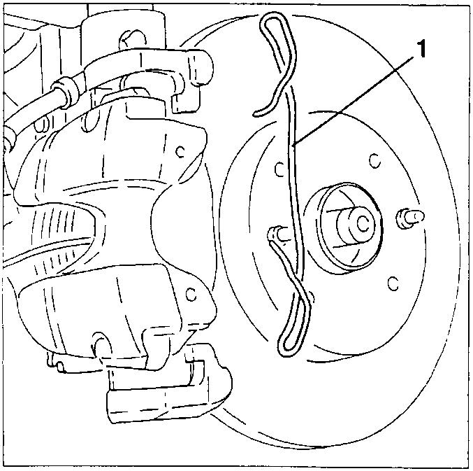 Front brake caliper with spring removal