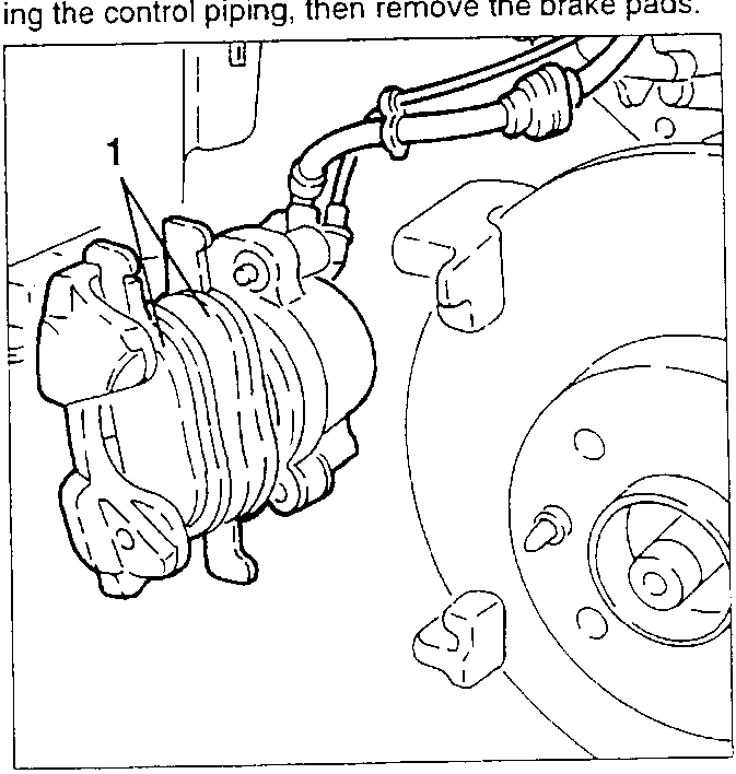 Brake caliper being moved away from disc